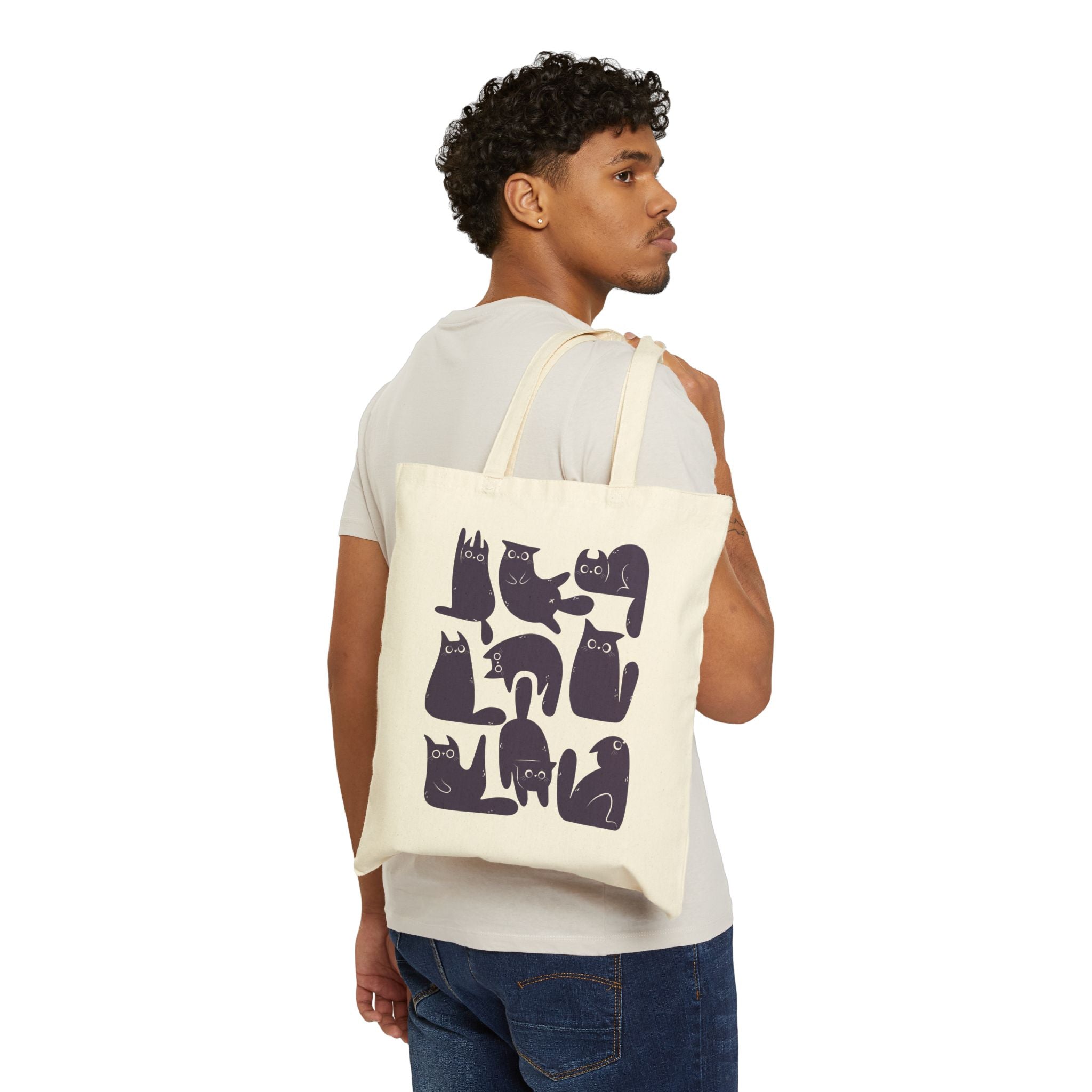 "Don't Stop Meow" Cotton Canvas Tote Bag